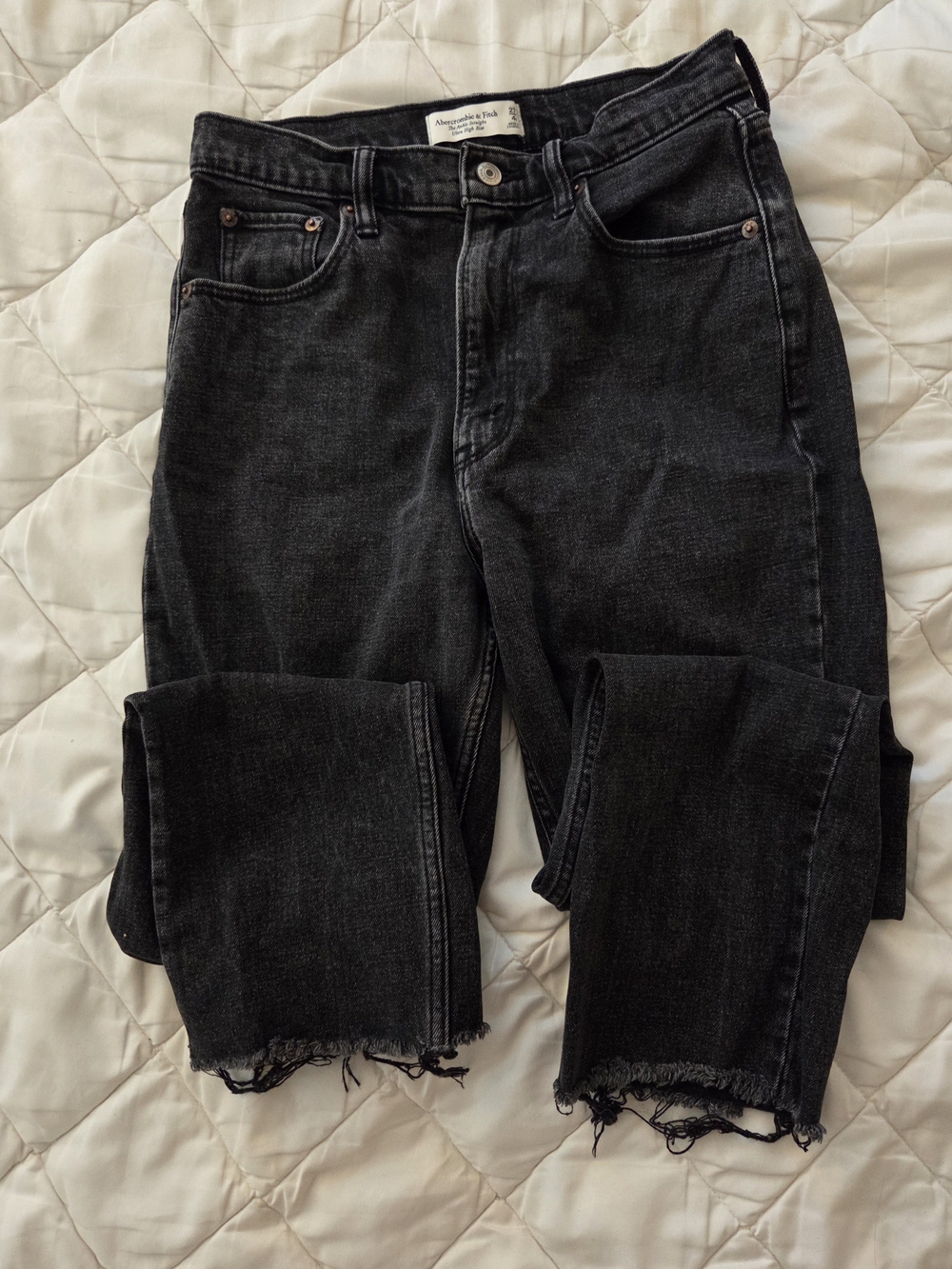 Abercrombie & Fitch Black Straight-Leg Jeans